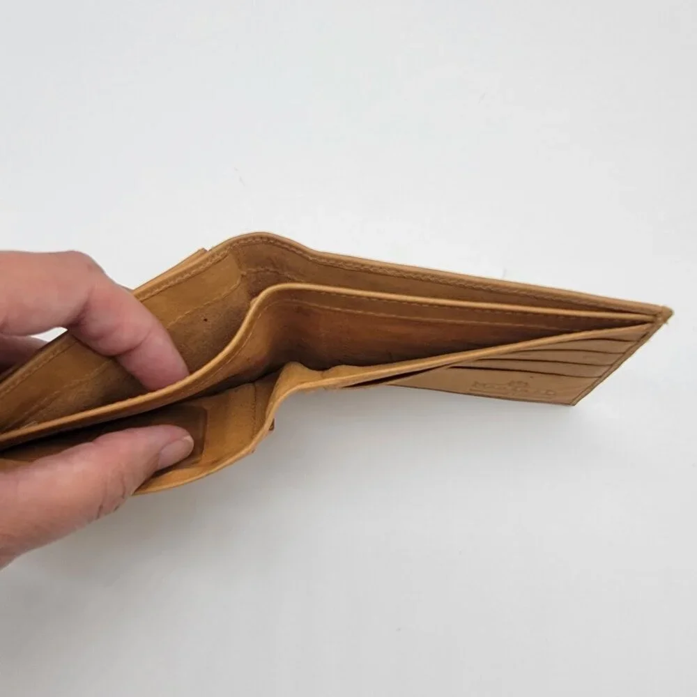 Leather Wallet Credit Card ID Holder Genuine Leather Butterscotch Men's‎ MARSHAL